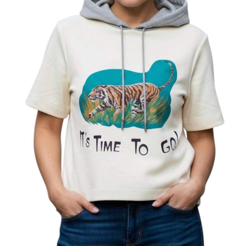 NEW BRANDON MAXWELL the aine hoodie shirt in tiger ittg